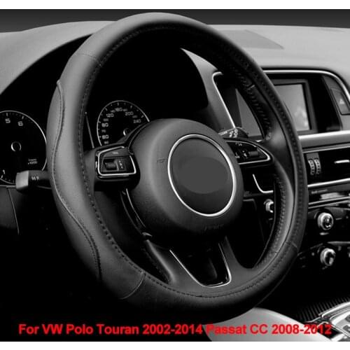 Car Steering Wheel Cover Wrap For Volkswagen VW Polo Touran 2002-2013 2014 Passat CC 2008 2009 -2011 2012 Braid Funda Volante