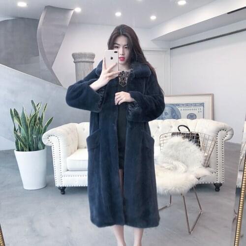 Real Natural Winter Women Warm Long Jacket Mink Fur Coat Abrigos Mujer Invierno 2020 YX801 YY722