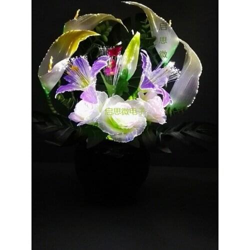 New beautiful Led colour change artificial calla with leaf silk fake lily Aquatic plants home room decoration flower