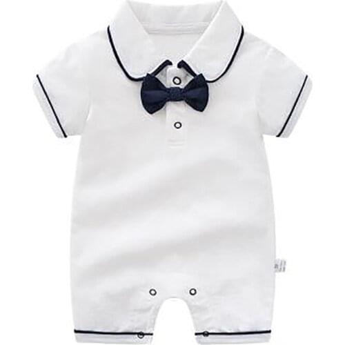 ZWY131 Newborn Baby Girl Clothes Boys White Rompers Solid Color Clothing Toddle Jumpsuits Infant Outfits Clothing For Boys Girls
