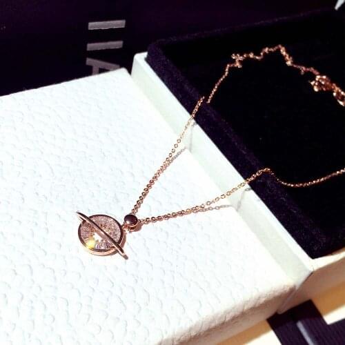 Sterling Silver 925 Necklace Cute Pendant for Woemn Diamond Christmas Silver 925 Fine Jewelry Bijoux Femme Round Pendant Chain