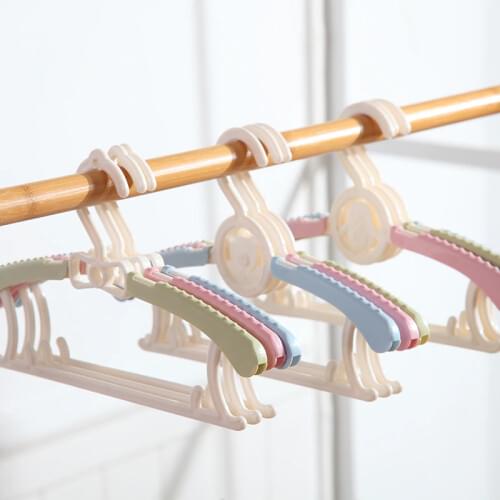 20pcs/lot 28.5cm plastic child coat hanger household multi-function coat hanger retractable baby clothes rack