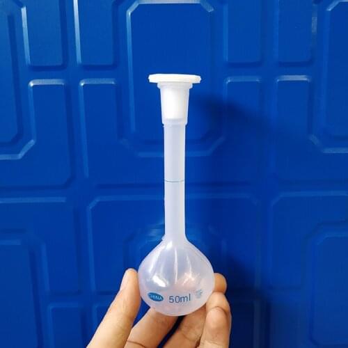2pcs Plastic Volumetric flask with stopper 50ml,White Volumetric flask,Measuring bottle