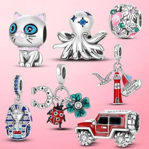 Real 925 Sterling Silver Bead Nossa Senhora Our Lady of Aparecida Dangle Charms Fit Pandora Bracelet Jewelry DIY For Women Gift