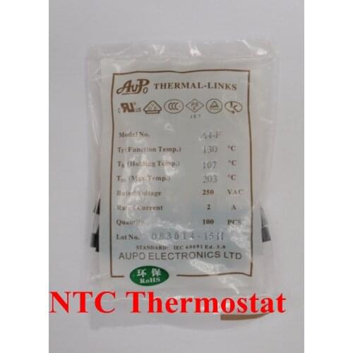 100pcs A4-F 130C 3A 250V degree Thermal Cutoff RH130 Thermal-Links Black Square temperature fuse