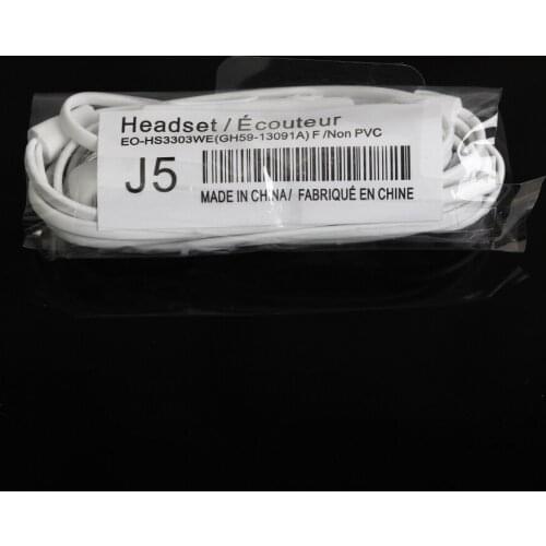 Stereo Wired J5 Headsets In-ear Earphones Headphones Hands-free with Mic For iPhone Xiaomi Samsung S8 S9 10pcs/Lot