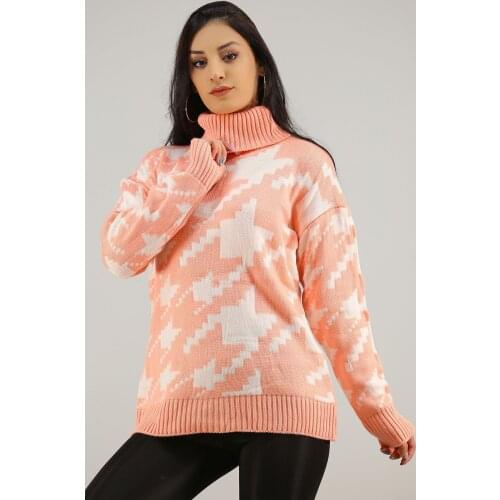 Turtleneck Knitwear Somonbeyaz - 4760.1323