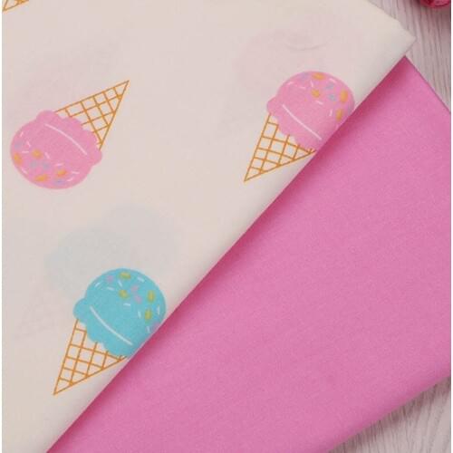 100% cotton twill cloth cute cartoon cone pink fabrics for DIY crib bedding cushions apparel quilting handwork dress decor tela