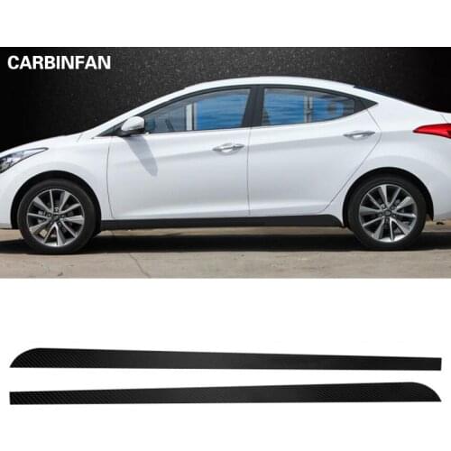 Car Styling Carbon Fiber Below Side Skirt Sticker Decorative Strip Body Sticker For Hyundai Elantra 2012 2013 2014 Avante