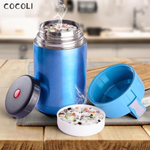 800ML/1000ML Double Stainless Steel Thermos Food Soup Containers Large Capacity Vacuum Flasks Portable Lunch Bento Box