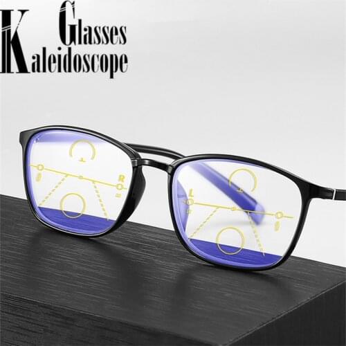 Ultralight TR90 Reading Glasses Women Fashion Progressive Multifocal Presbyopic Eyewear Men Anti-blue light Hyperopia Glasses