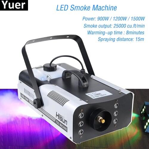 High Quality 1500W RGB LED Fog Stage Effect Smoke Machine Remote Control Smoke Machine Disco Stage Lighting Fog DJEquipment