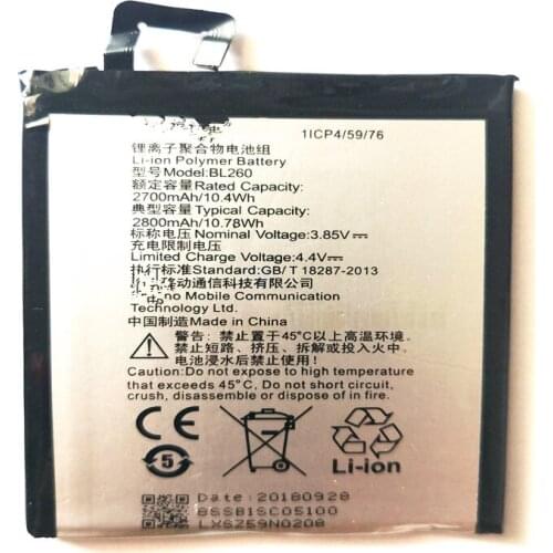 High Quality 3.85V 2700mAh BL260 cell phone battery For Lenovo Vibe S1 Lite S1La40 Battery bl260 with repair tools