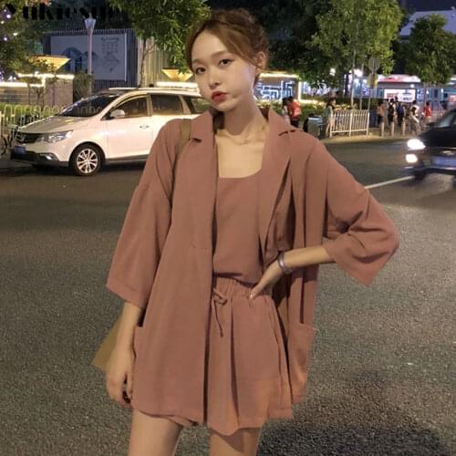 Womens shorts summer High waist suit shorts sets tops women 2021 two piece set women set woman 2 pieces outfits plus size