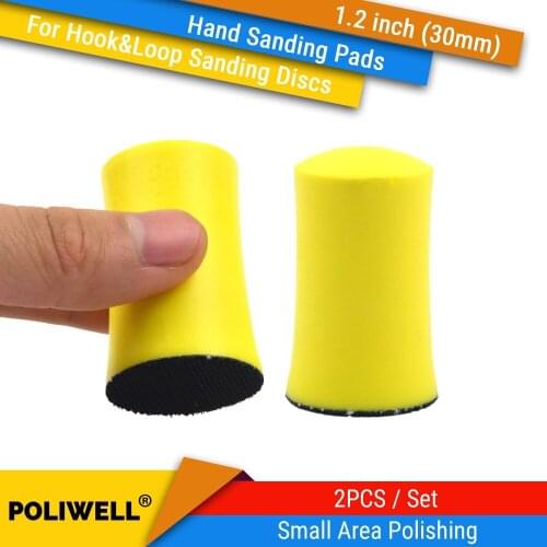 1.2 Inch 30mm PU Foam Hook & Loop Back-up Sanding Pad Hand Backing Pads for Woodworking Small Area Accurately Polishing