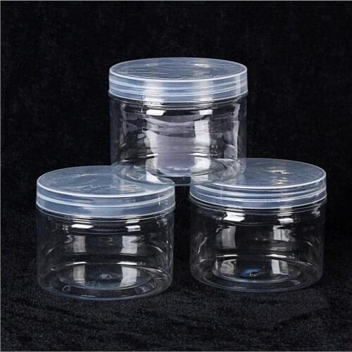 1pcs Clear PET Storage Plastic Jars With Plastic Aluminum Lid Jewelry Cosmetic Container Travel Storage Packaging Portable