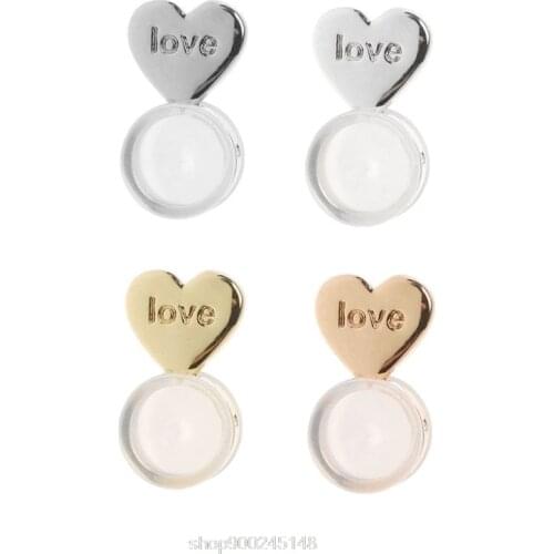 10Pcs Heart Love Magic Earring Lifters Earring Lifts Backs Adjustable Hypoallergenic Earring Nuts S22 20 Dropshipping
