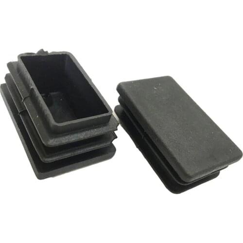 2pcs Plastic square tube table and chair foot Rectangular inner sleeve plug stainless Steel pipe cap 30-50mm length