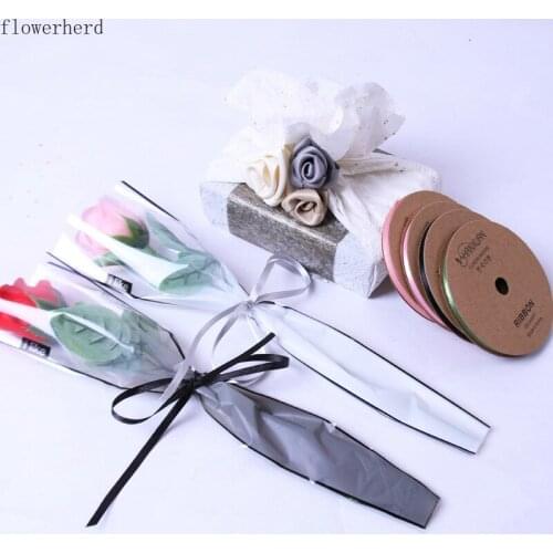 50pcs Gradient Color Single Bag Valentines Day Rose OPP Bouquet Package Flower Paper Matte Flower Wrapping Paper Colored Paper