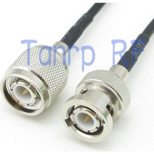 50CM Pigtail coaxial jumper cable RG174 extension cord 20in TNC male plug to BNC male plug RF connector adapter