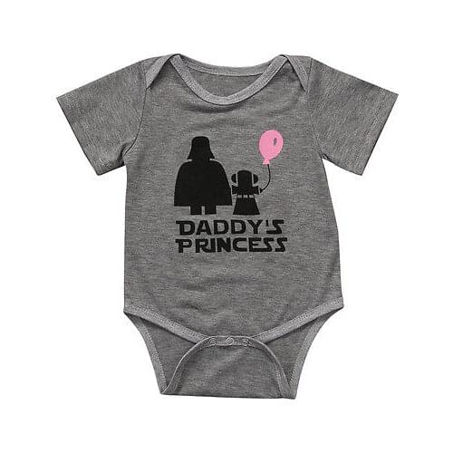 2017 gray letter o-neck short cotton casual Cute Newborn Infant Baby Girl Bodysuit Clothes Outfits 0-18M