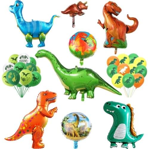 Dinosaur Theme Party Foil Balloons Jurassic Dinosaur Word Childrens Boy Birthday Party Decorations Baby Shower Party Supplies