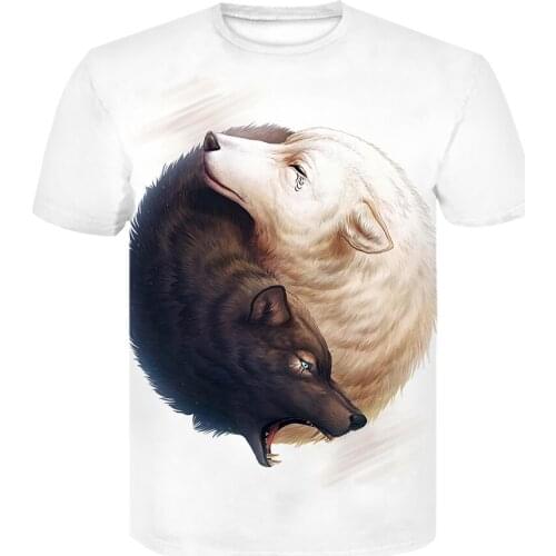 Oversized t shirt 3D printed off white clothes Animal wolf lover Cool Fun T-shirts Summer Tops Short Sleeve Fashion male S-6XL