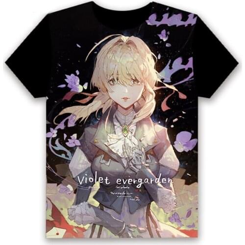 New Arrival Men Women Summer T Shirt Anime Violet Evergarden Cosplay Full Graphic T-Shirts Print Tees Tops Short Sleeve