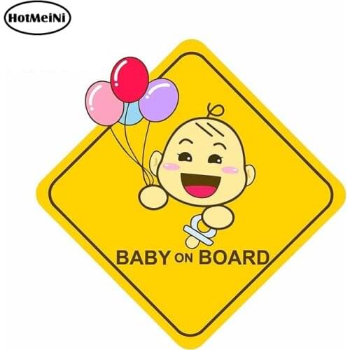 HotMeiNi 13cm For Baby On Board Car Truck Decal Laptop Car Stickers Personality Graphics Air Conditioner Decoration