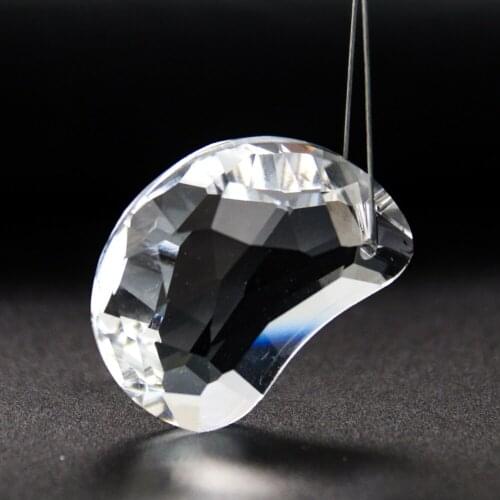 2 PCS Clear Crescent Shape Crystal Prism Chandelier Suncatcher DIY Lighting Accessories Curtain Jewelry Decoration Accessories