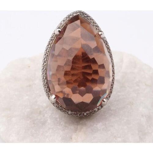 Teardrop Cut Sultanite Stone and Black Zirconia Womens Rhodium Plated Silver Ring,Woman Silver Sultanite.color changing