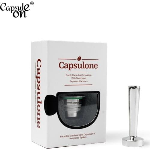 Capsulone STAINLESS STEEL Metal Capsule Compatible for Nespresso Machine Refillable Reusable coffee capsule/gift