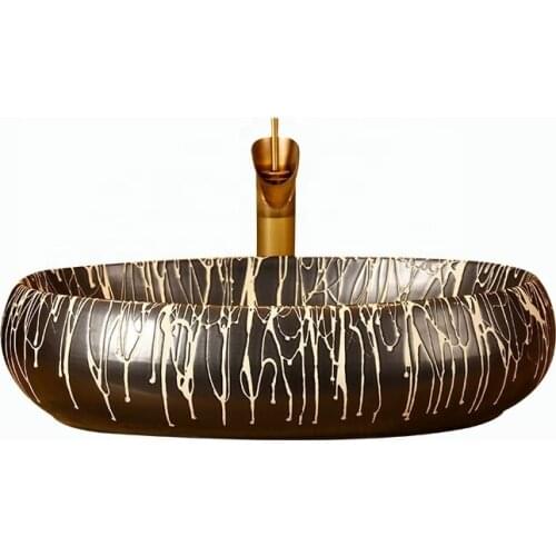 Vintage Style Ceramic Art Basin Sink Counter Top Wash Basin Bathroom Sink vanities ceramic washbasin