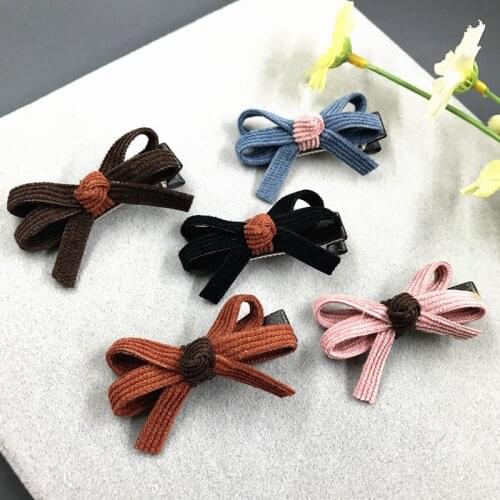 Kewgarden Baby Girls Stripe Ribbon Hairpins Side Clip Cute Bowknot Accessories Kids Haircilps Headwear Baby Hair Bows 3pcs/set