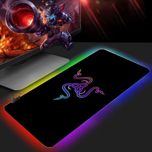 Mouse pad RGB Razer Gaming Accessories Computer Large 900x400 Mousepad Gamer Rubber Carpet With Backlit Play CS GO LOL CF mat