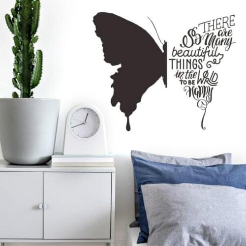 Beautiful Black Big Butterfly Wall Stickers for Kid Room Living Room Bedroom Wall Decal Home Decoration Decorative Stickers PVC