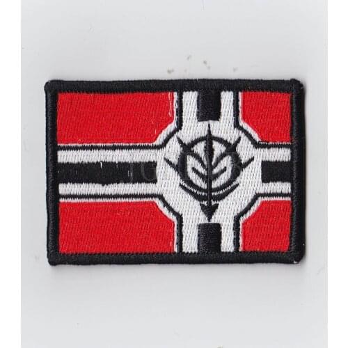 Red background color design 100%Embroidery Gundam ZEON Army flag Military Tactical Morale Embroidery patch Badges B2471