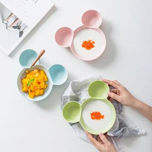 Creative cartoon plate household childrens dividing snack plate fruit plate irregular cute Mickey breakfast plate
