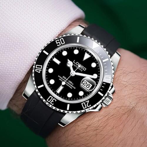 LOREO Top Brand Automatic Watch New 200m Waterproof Men Watch Luxury Sapphire Glass Mechanical Wristwatches Relogio Masculino