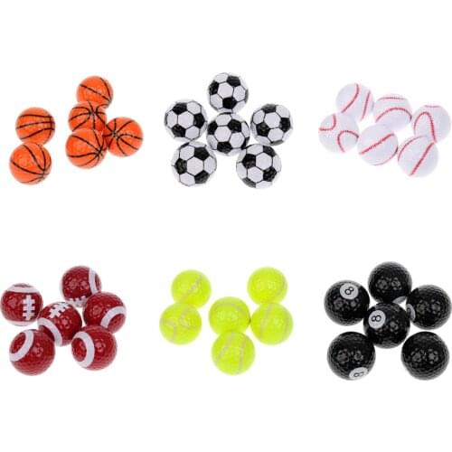 6 Pieces/Set Sport Balls Pattern Novelty Golf Balls Practice Balls Golf Accessories Golfer Gift
