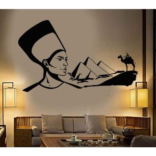 Decal Egypt Bedouin Desert Camel Cleopatra Egyptian Queen Wall Decal Vinyl Stickers Living Room Decoration Modern Wallpaper D548