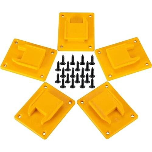 5 Pieces Power Tool Mount Holders for DeWalt 20V,12V Drill,Also for M18 Drill,Hanger (Yellow)