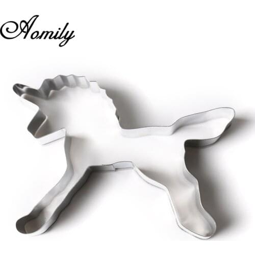 Aomily Unicorn Shaped Stainless Steel Puzzle Piece Cookie Cutter Cake Frame Mould Pastry Biscuit Fondant Sugarcraft Baking Tools