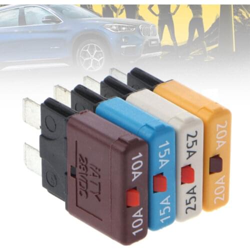 10-25A Circuit Breaker Blade Fuse 28V Resettable Manual Reset Fuse Adapter for Car Truck Boat Marine Car Insert Protector