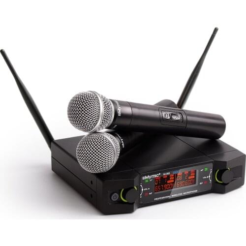 IU-302 UHF 600-700MHz Dual Channel(Single frequency) 2 Handheld Mic Transmitter Professional Wireless Microphone System