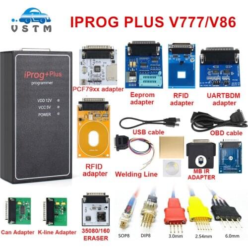 Best quality iPROG+Iprog plus lPro V777 Programmer V85 Support 2019 Year 3in1 IMMO + Mileage Correction + Airbag Reset