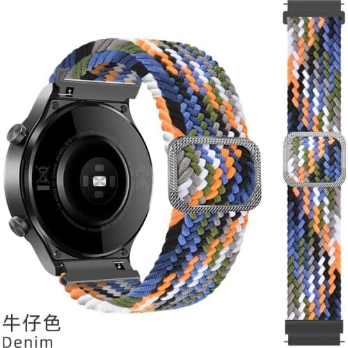 Braided Solo Loop for Samsung Galaxy watch 3 active 2 46mm 42mm Gear S3 Adjustable band Huawei GT 2 2e Pro 20mm 22mm watch strap