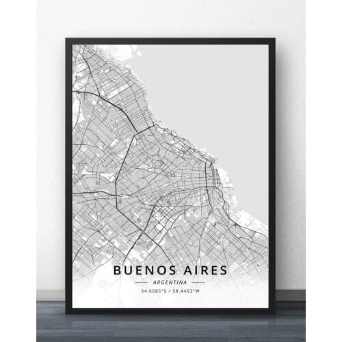 Rosario Buenos Aires Argentina Map Poster