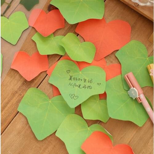 Environmental Protection Green Leaves Note Paper To Do Sticky Notes Self-stick Self-adhesive Message Memo Pad Shop Decoration