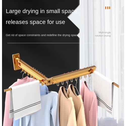 Balcony Folding Clothes Hanger Wall - Hanging Invisible Cool Clothes Hanger Extension Shrink House Type Clothes Pole